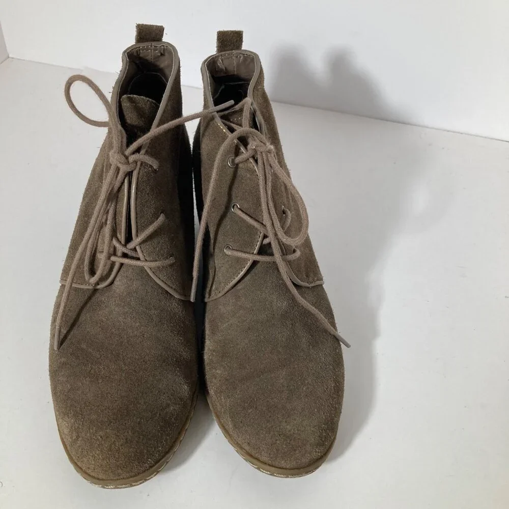 Womens Franco Sarto Brown Suede‎ Wedge Tie Bootie 8